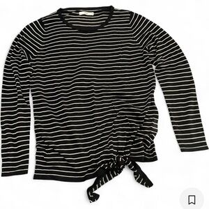 Black and white striped long sleeve top with tie front #stripes BRAX 38